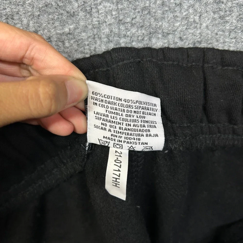 Pro Club Cargo Sweat Shorts Men's Black Pockets High Rise Drawstring Casual - M